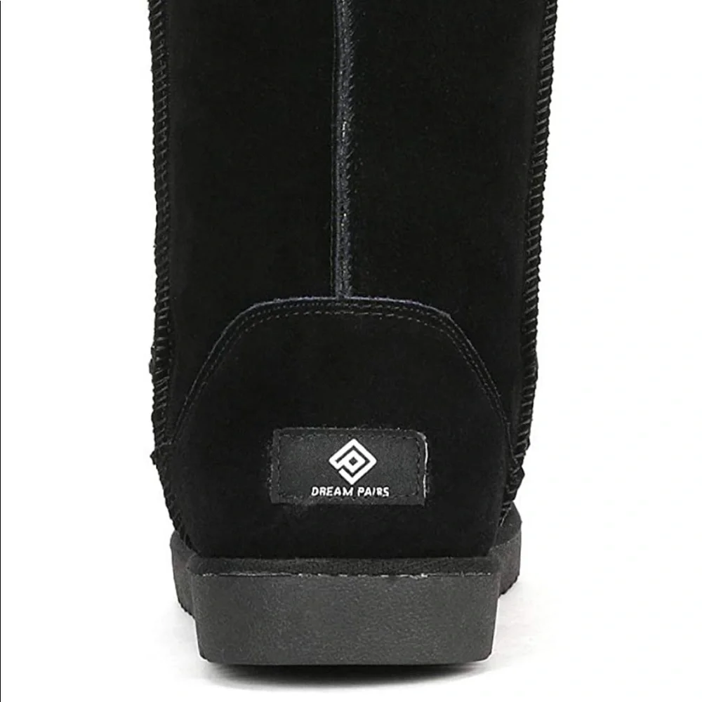 NEW DREAM PAIRS New Mid Calf Black Women's Short Sheepskin Boots US10 - Picture 4 of 9